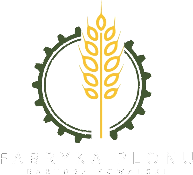 Logo Fabryki Plonu z\xA0k\u0142osem i\xA0nazw\u0105 firmy.